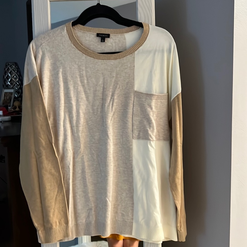 Talbots color block sweater. 60/40 Cotten rayon blend. Never worn